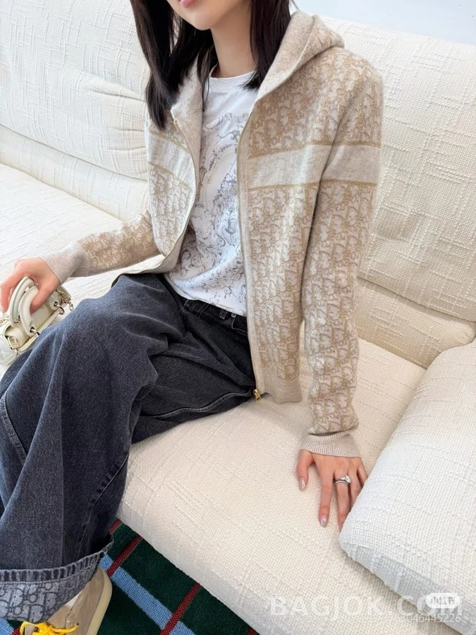 디올 디올 오블리크 자카드 양면 후드 집업 상세 이미지