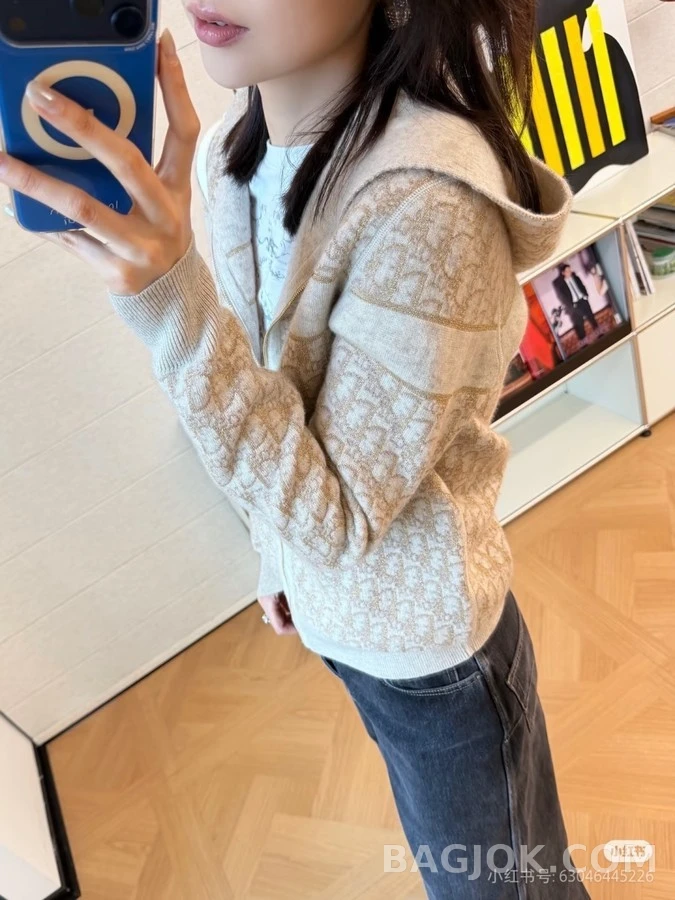 디올 디올 오블리크 자카드 양면 후드 집업 상세 이미지