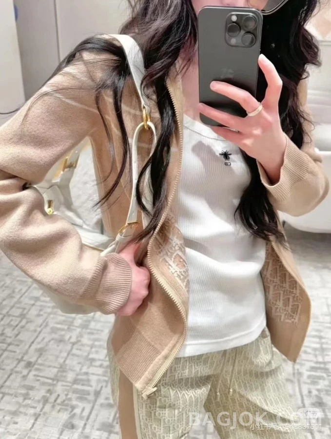 디올 디올 오블리크 패턴 니트 후드 집업 상세 이미지