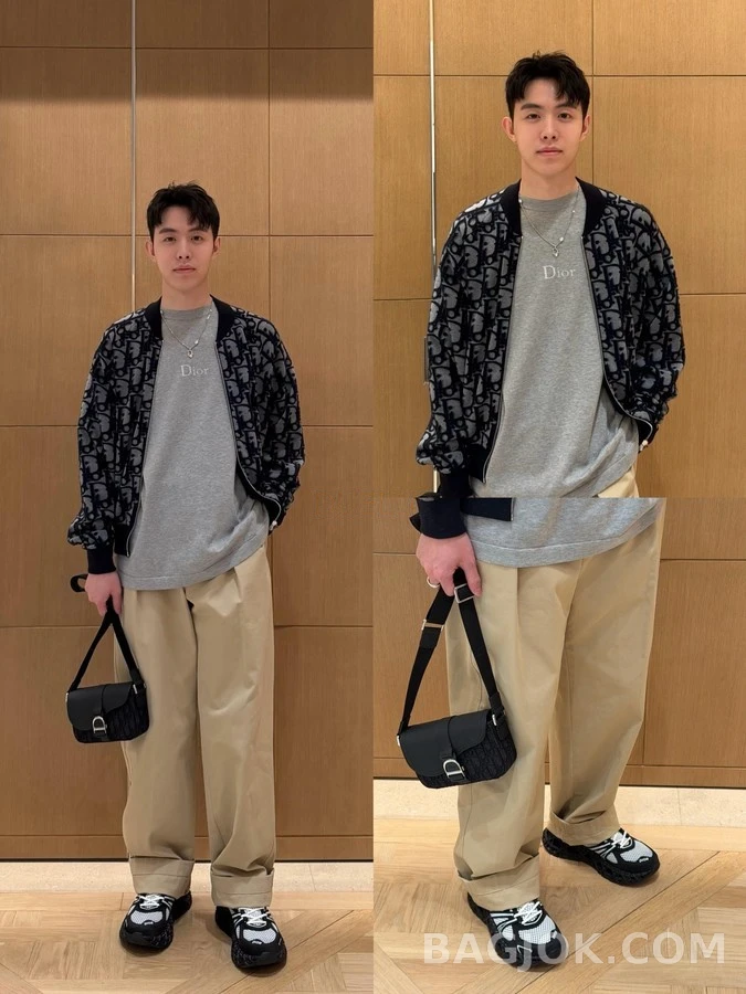 디올 디올 오블리크 패턴 봄버 자켓 상세 이미지