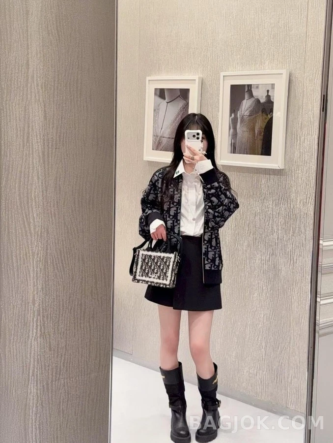 디올 디올 오블리크 패턴 봄버 자켓 상세 이미지