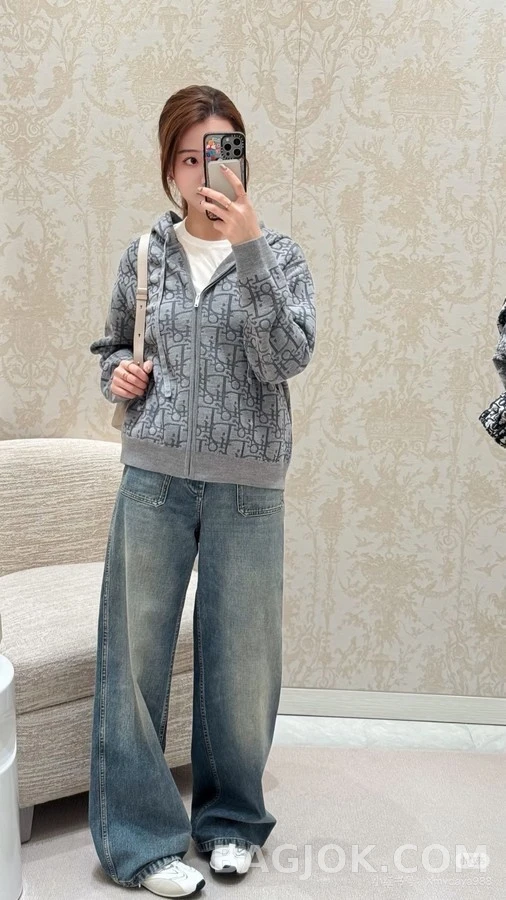 디올 디올 오블리크 패턴 집업 후드 상세 이미지