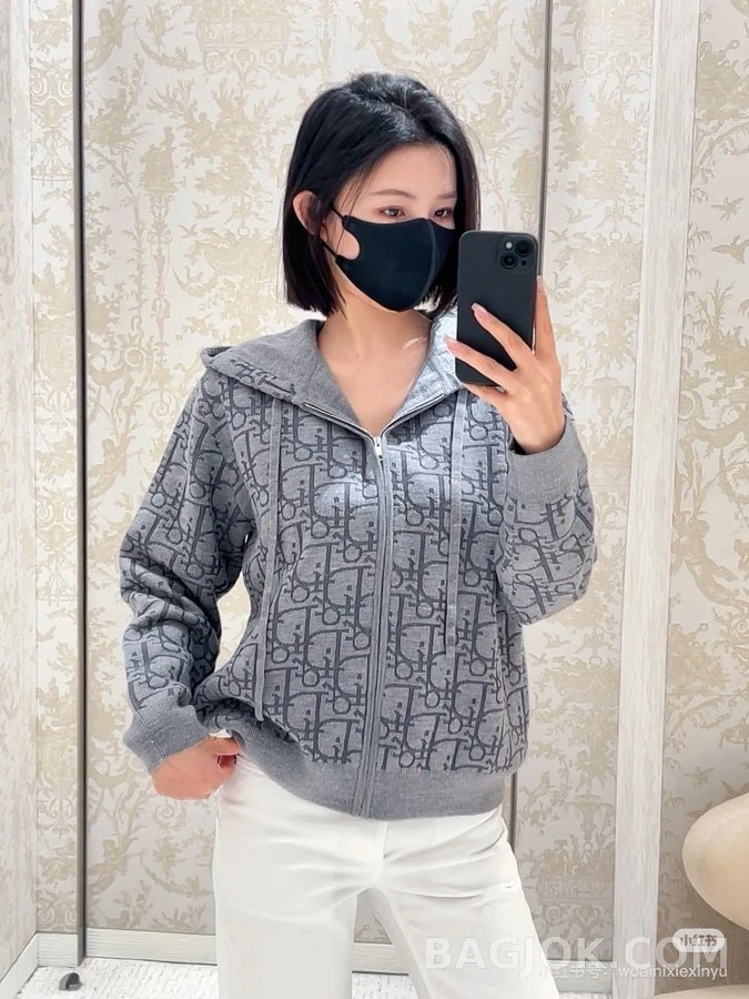 디올 디올 오블리크 패턴 집업 후드 상세 이미지