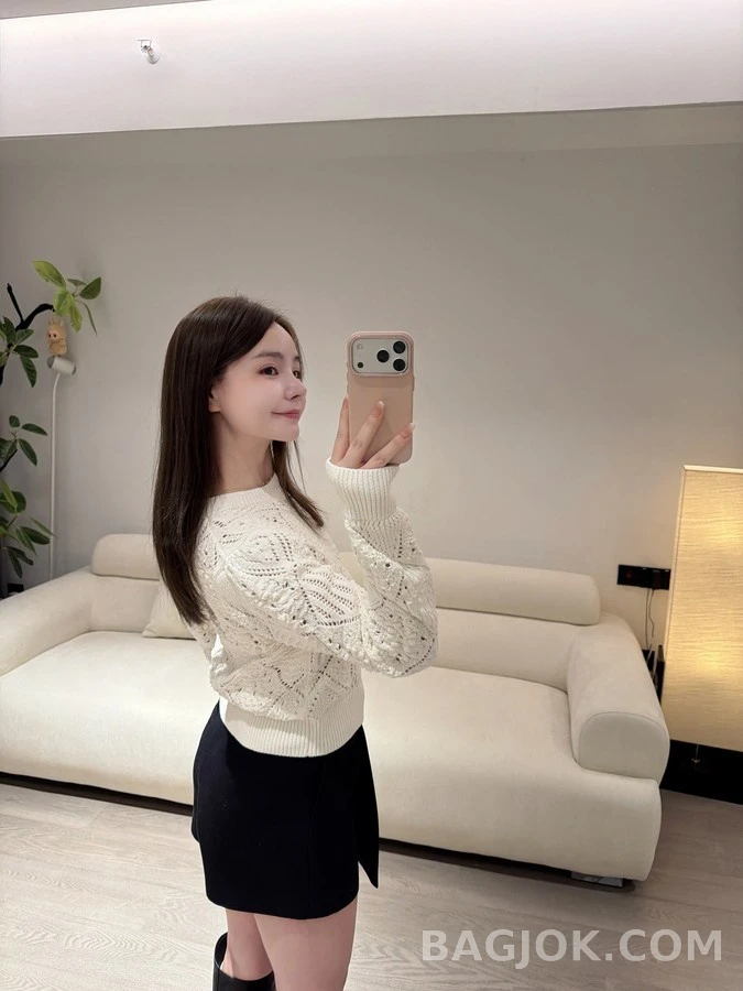 디올 디올 오픈워크 다이아몬드 니트 상세 이미지