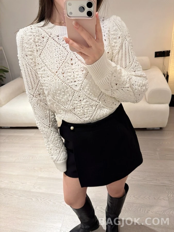 디올 디올 오픈워크 다이아몬드 니트 상세 이미지
