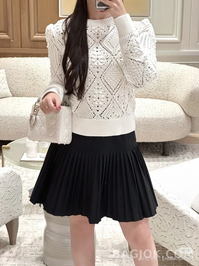 디올 디올 오픈워크 다이아몬드 니트 상세 이미지
