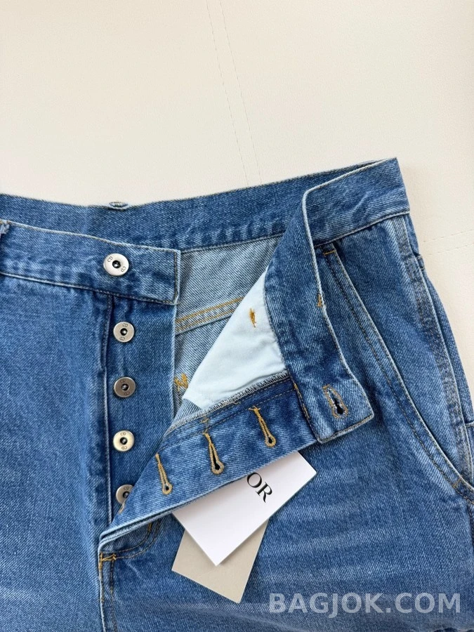 디올 디올 자수 카고 데님 팬츠 상세 이미지
