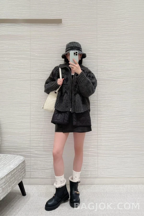 디올 디올 자카드 니트 패딩 투피스 상세 이미지