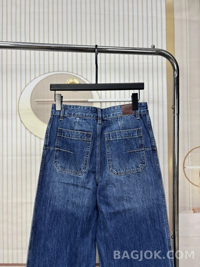 디올 디올 측면 로고 와이드 데님 팬츠 상세 이미지