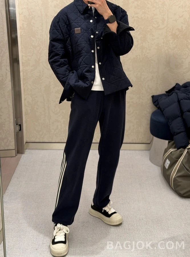 디올 디올 카나쥬 레더 패치 퀼팅 자켓 상세 이미지