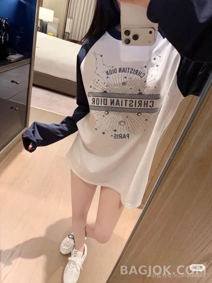 디올 디올 컬러블록 성좌 핫픽스 긴팔 티셔츠 상세 이미지