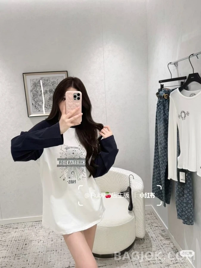 디올 디올 컬러블록 성좌 핫픽스 긴팔 티셔츠 상세 이미지
