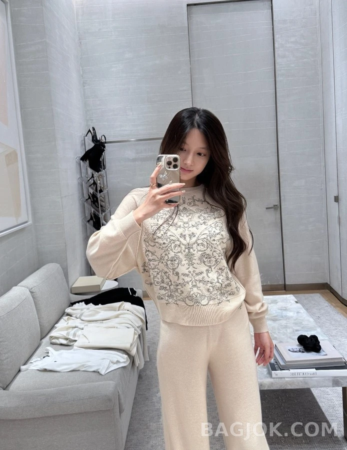 디올 디올 토일 드 쥐 자카드 니트 상세 이미지