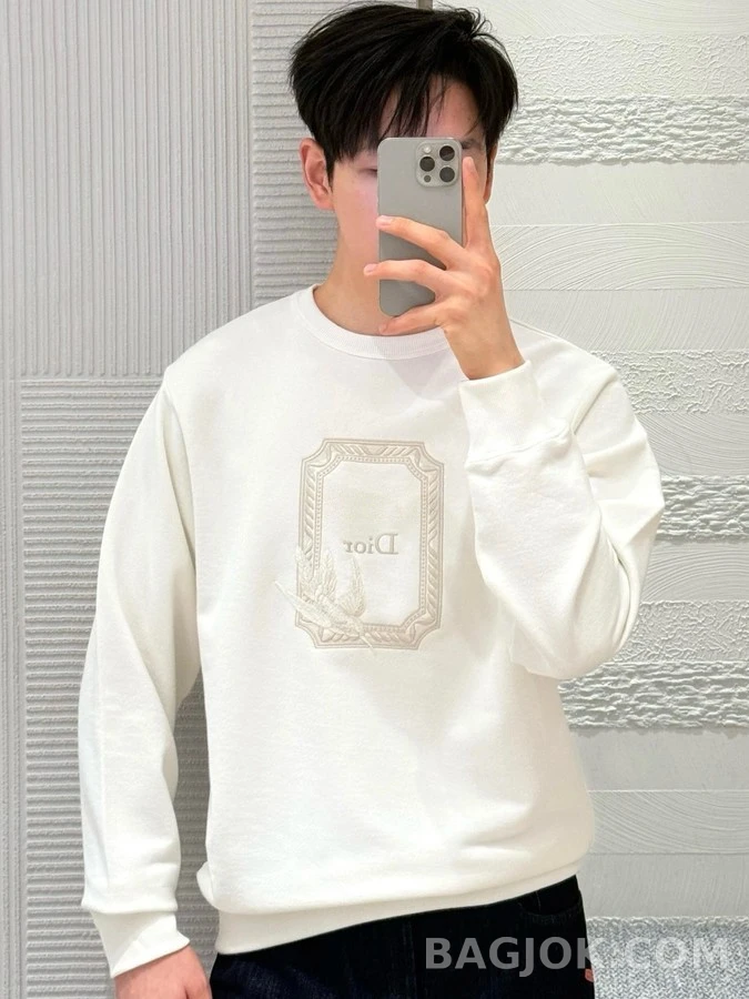 디올 디올 프레임 버드 자수 맨투맨 상세 이미지