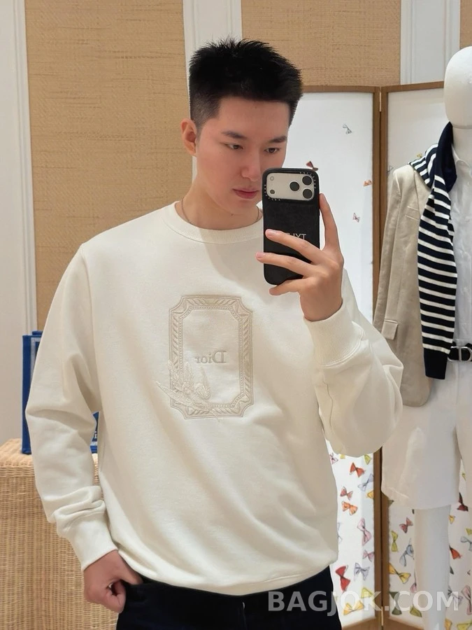 디올 디올 프레임 버드 자수 맨투맨 상세 이미지