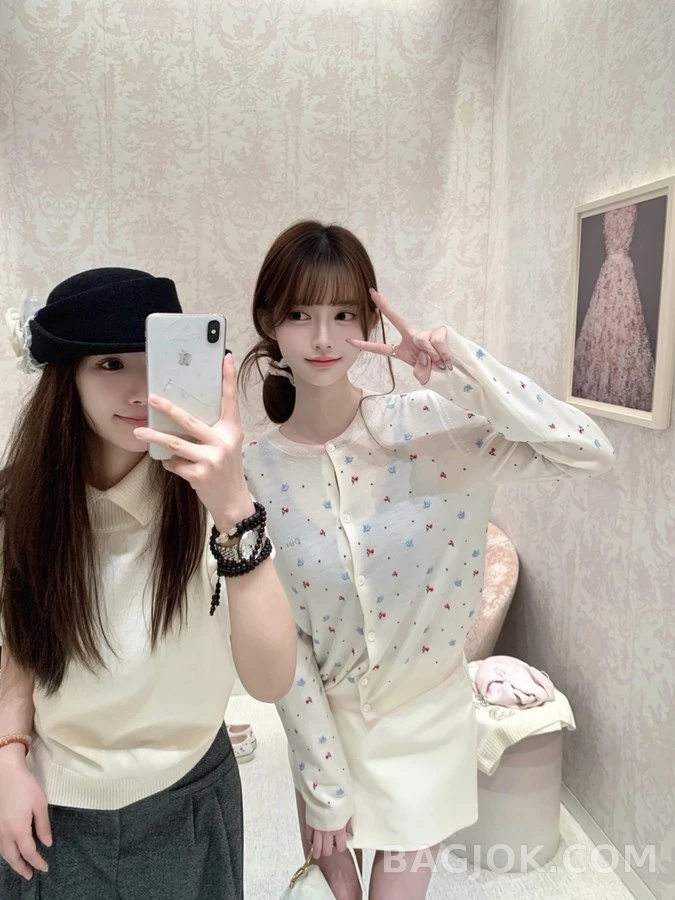 디올 디올 플라워 도트 자수 가디건 상세 이미지