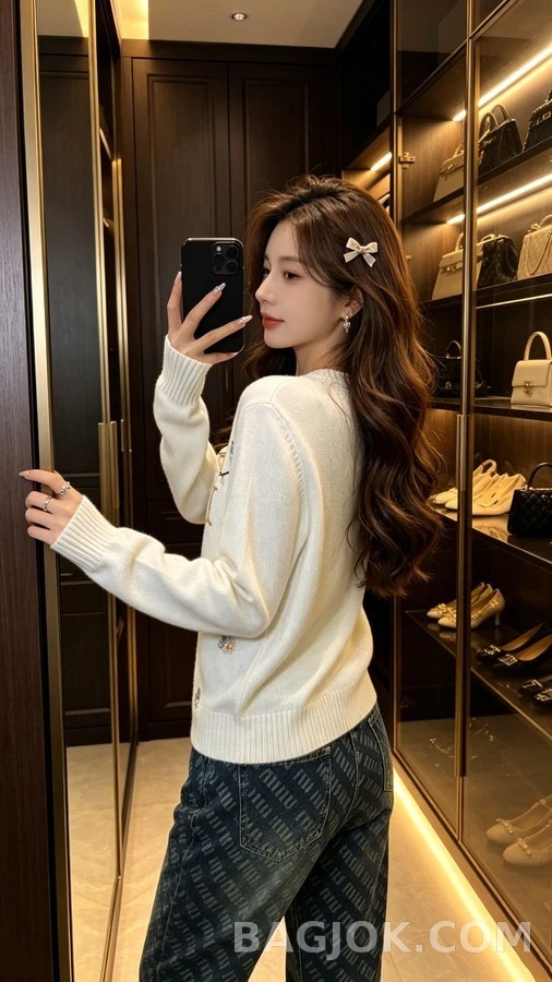 디올 디올 플라워 드래곤플라이 자수 니트 상세 이미지