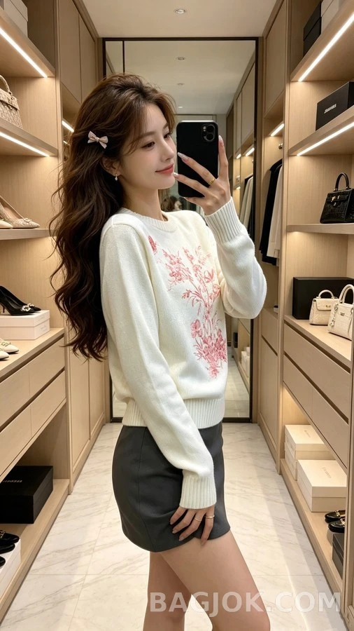 디올 디올 플라워 버터플라이 자수 니트 상세 이미지