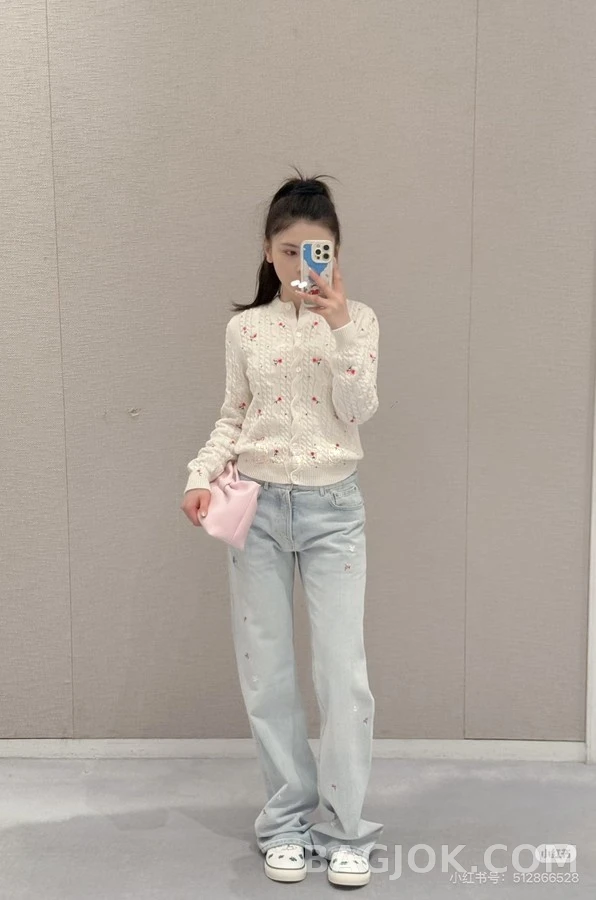 디올 디올 플라워 자수 꽈배기 가디건 상세 이미지