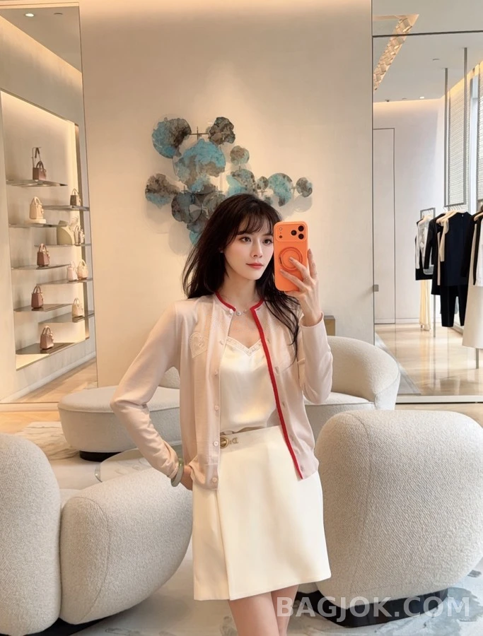 디올 디올 하트 자수 니트 가디건 상세 이미지