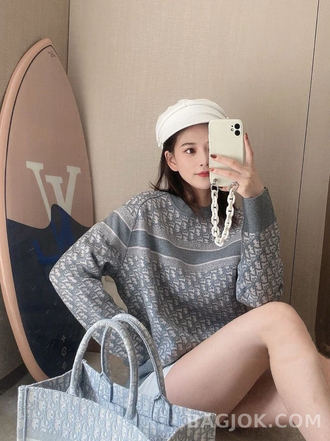 디올 디올 Oblique 로고 라운드넥 니트 상세 이미지
