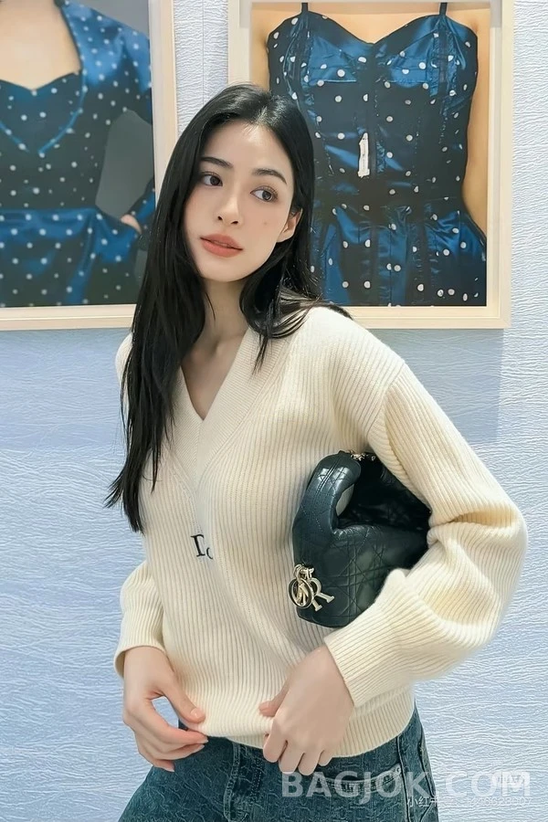 디올 디올 V넥 자수 로고 니트 상세 이미지