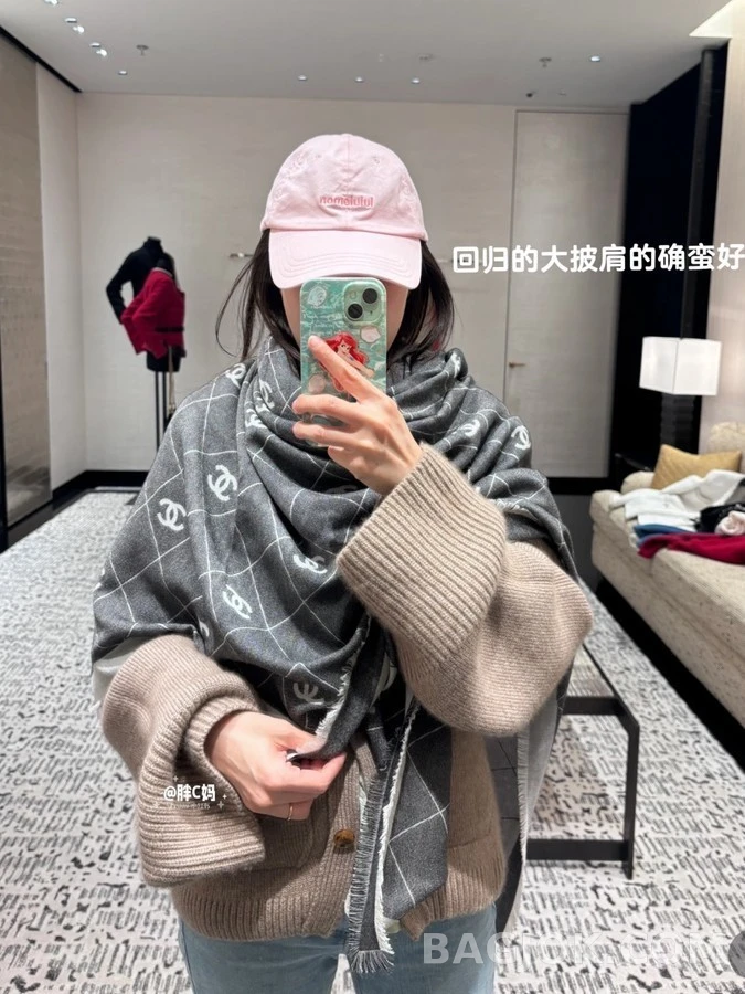 샤넬 샤넬 로고 양면 숄 상세 이미지