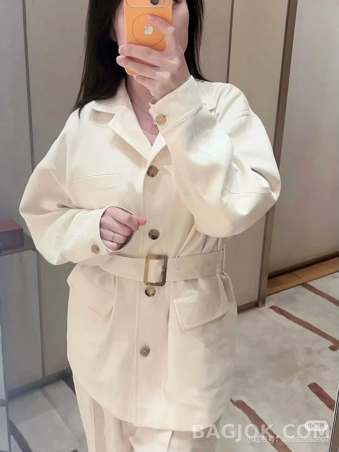 로로피아나 로로피아나 벨티드 울 자켓 상세 이미지