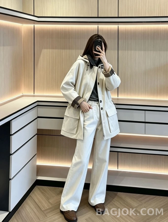 로로피아나 로로피아나 스웨이드 칼라 후드 자켓 상세 이미지