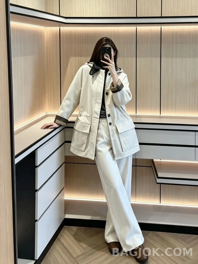로로피아나 로로피아나 스웨이드 칼라 후드 자켓 상세 이미지