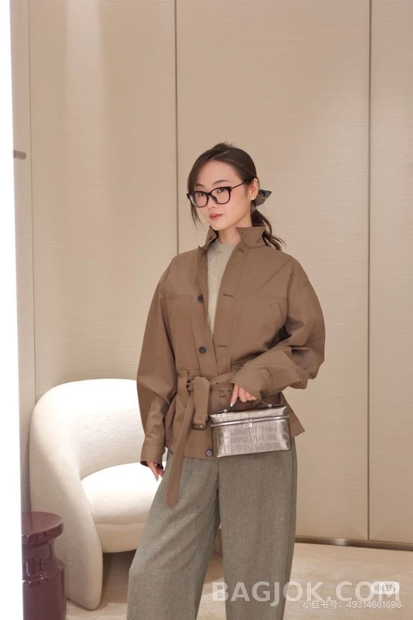 로로피아나 로로피아나 스탠드넥 벨트 코트 상세 이미지