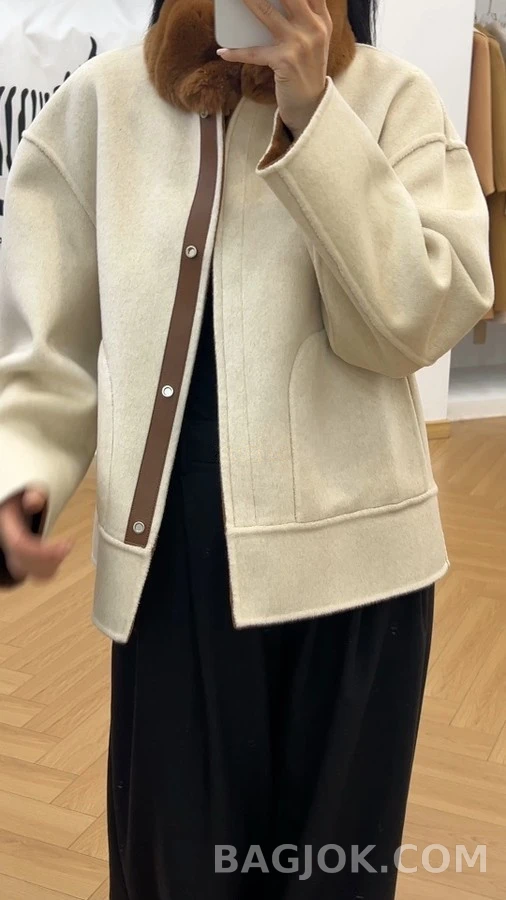 로로피아나 로로피아나 양면 퍼 카라 캐시미어 자켓 상세 이미지