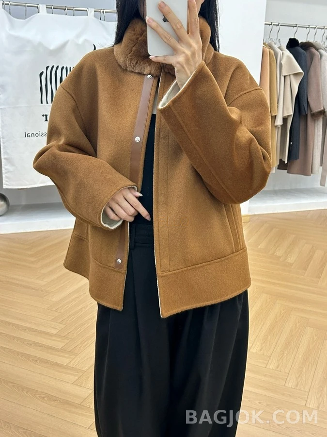 로로피아나 로로피아나 양면 퍼 카라 캐시미어 자켓 상세 이미지