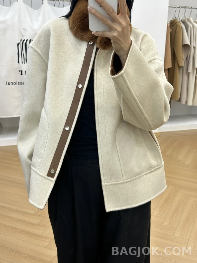 로로피아나 로로피아나 양면 퍼 카라 캐시미어 자켓 상세 이미지