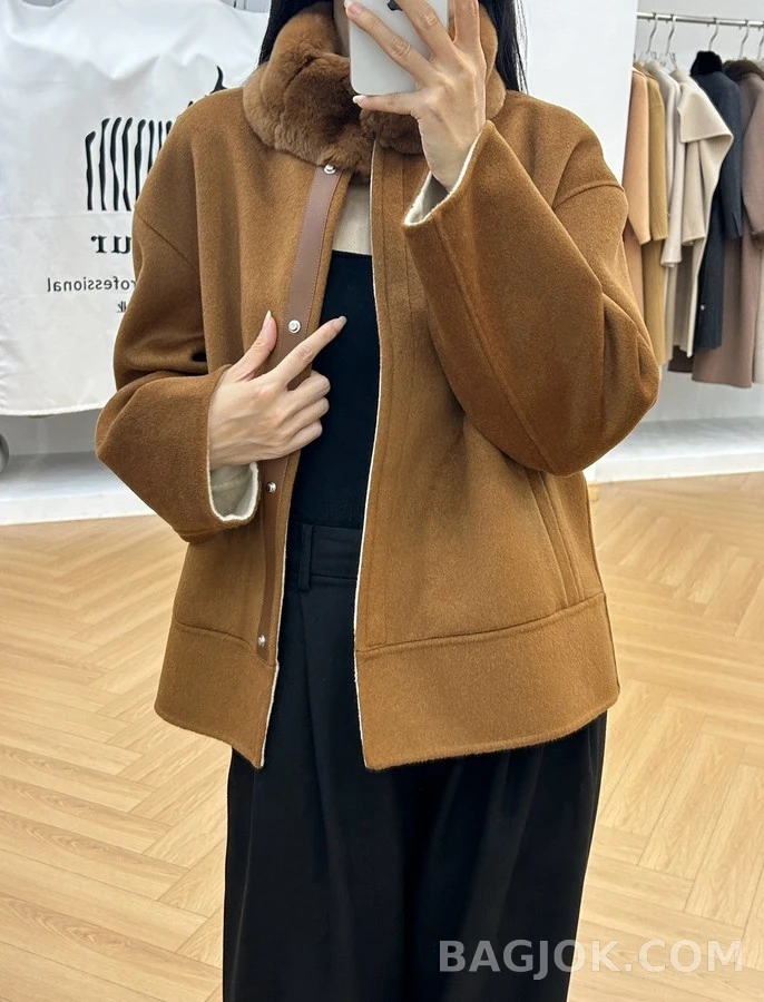로로피아나 로로피아나 양면 퍼 카라 캐시미어 자켓 상세 이미지
