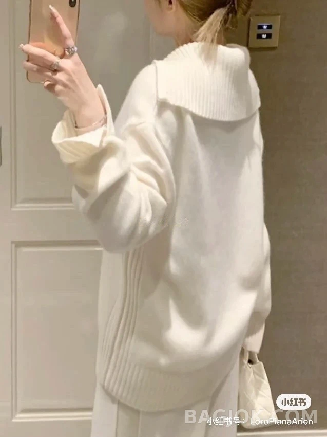 로로피아나 로로피아나 카라 하프 집업 캐시미어 니트 상세 이미지