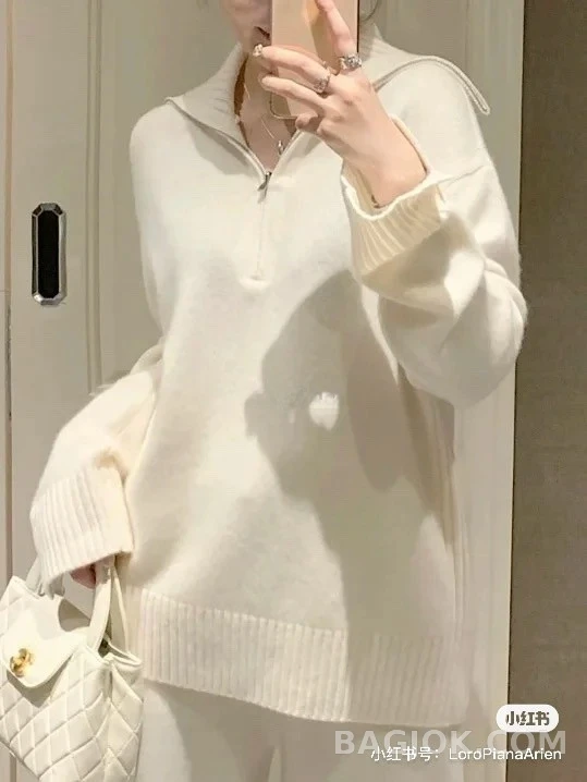 로로피아나 로로피아나 카라 하프 집업 캐시미어 니트 상세 이미지
