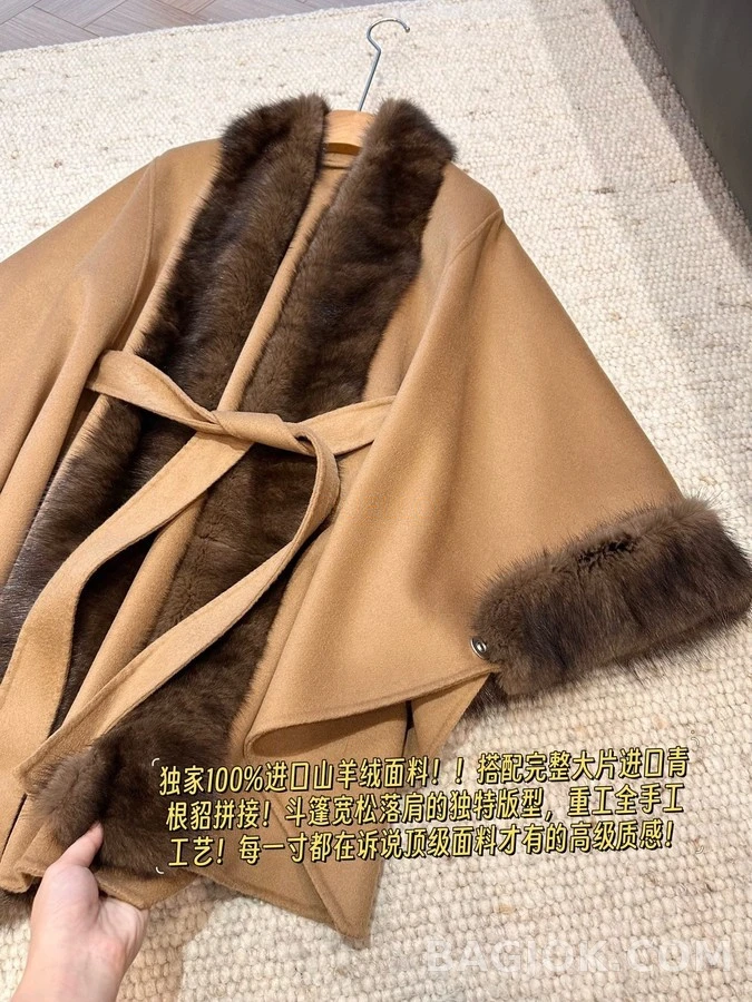 로로피아나 로로피아나 캐시미어 밍크 케이프 코트 상세 이미지