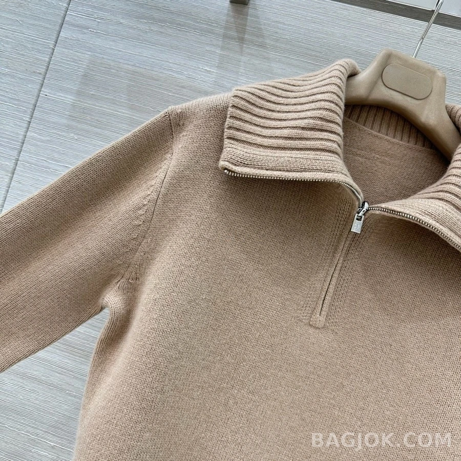 로로피아나 로로피아나 캐시미어 칼라 하프집업 니트 상세 이미지