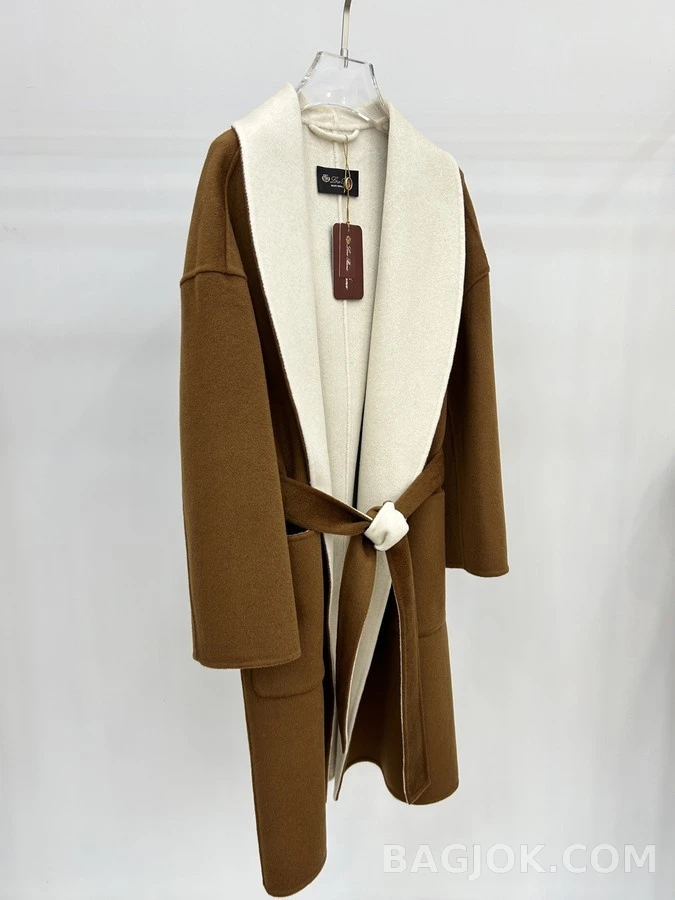 로로피아나 로로피아나 투톤 캐시미어 숄칼라 로브 코트 상세 이미지