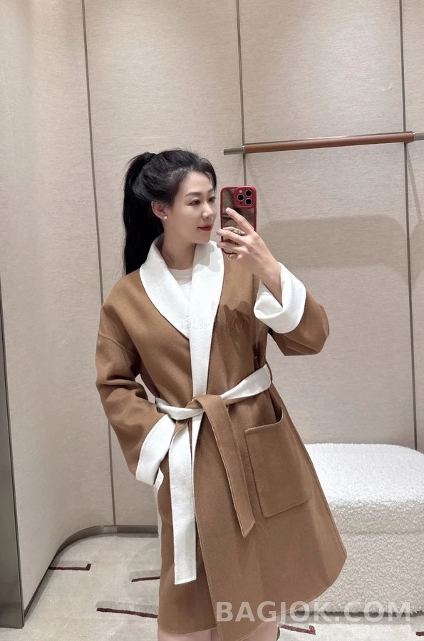 로로피아나 로로피아나 투톤 캐시미어 숄칼라 로브 코트 상세 이미지