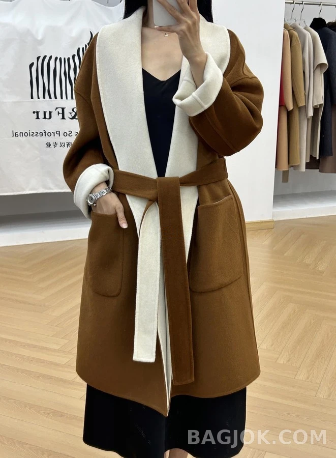 로로피아나 로로피아나 투톤 캐시미어 숄칼라 로브 코트 상세 이미지