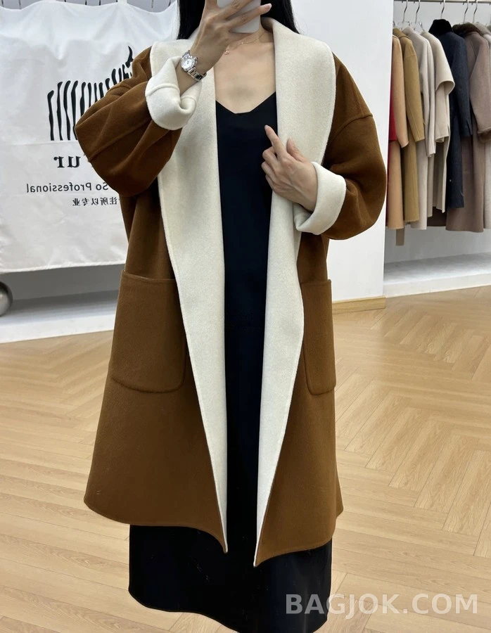 로로피아나 로로피아나 투톤 캐시미어 숄칼라 로브 코트 상세 이미지