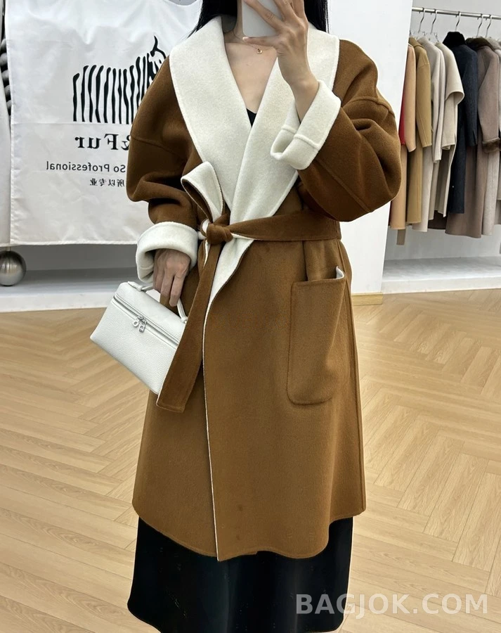 로로피아나 로로피아나 투톤 캐시미어 숄칼라 로브 코트 상세 이미지