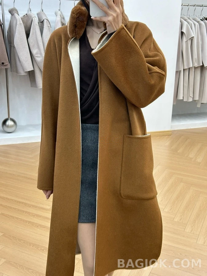 로로피아나 로로피아나 투톤 퍼 카라멜 코트 상세 이미지