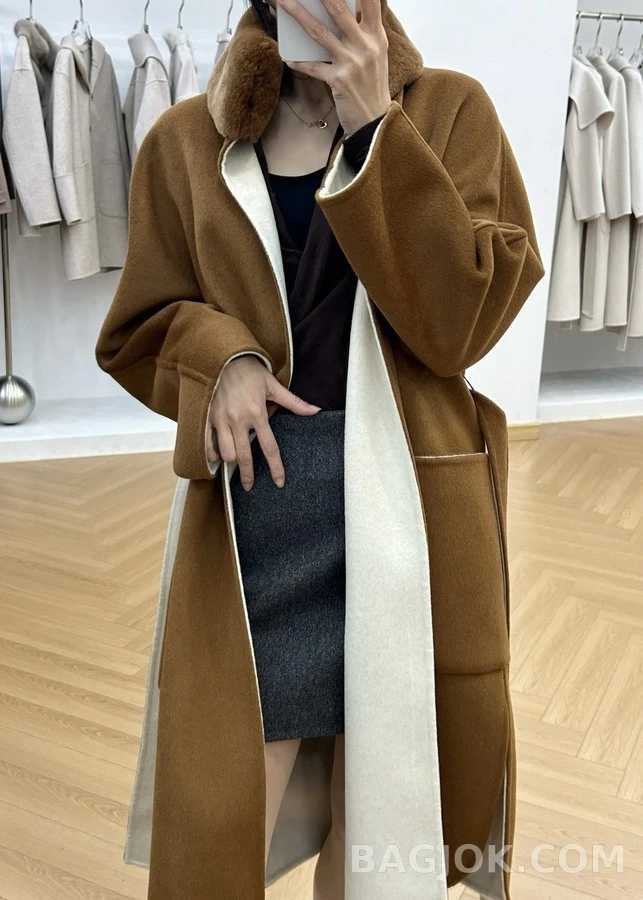 로로피아나 로로피아나 투톤 퍼 카라멜 코트 상세 이미지
