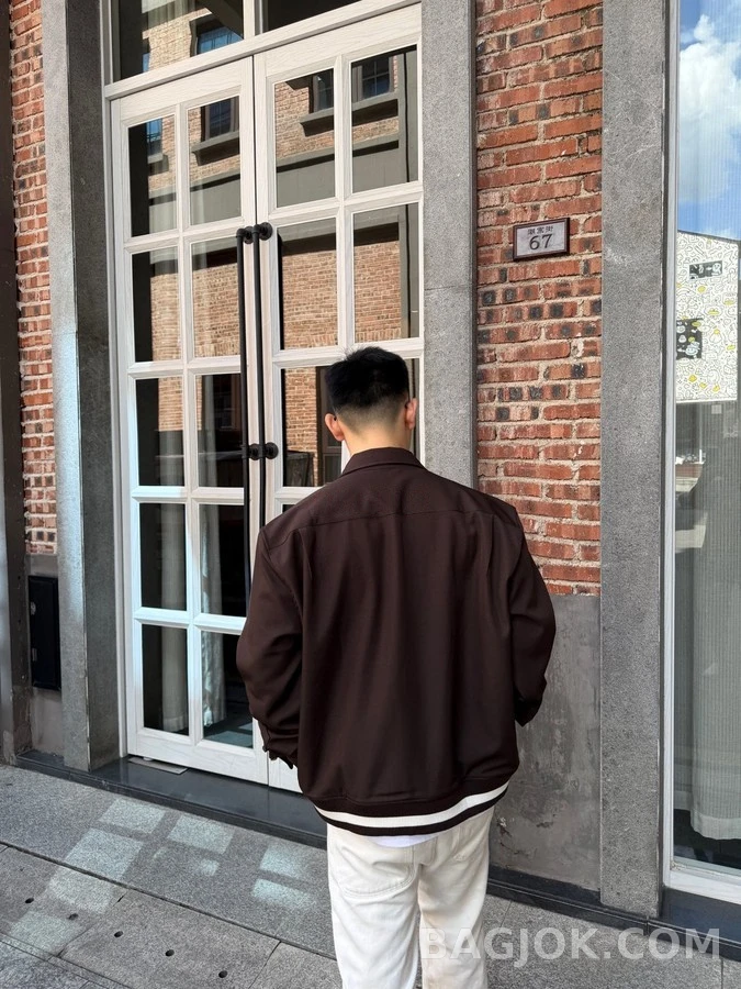 로에베 로에베 갈색 칼라넥 스트라이프 자켓 상세 이미지