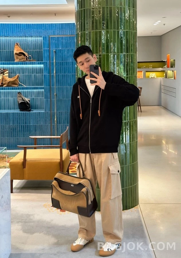 로에베 로에베 노티드 드로스트링 풀집업 후드 상세 이미지