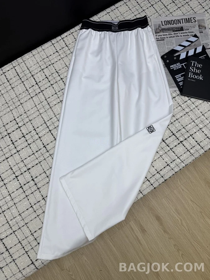 로에베 로에베 로고 밴딩 와이드 팬츠 상세 이미지