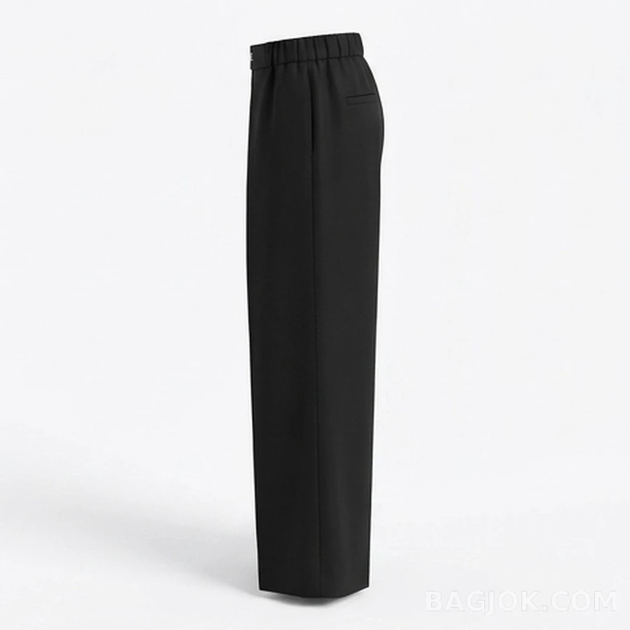 로에베 로에베 배색 로고 밴딩 플리츠 와이드 팬츠 상세 이미지